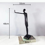 sculpture abstraite moderne noir art africain personnage stylisé décoration intérieure industriel figure texturéeDecorationBureau