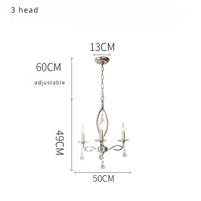 lustre pendentif nickel cristaux transparents classique baroque salon restaurant