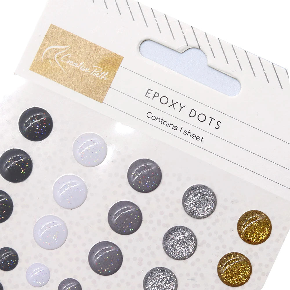 autocollants epoxy brillants adhésifs noir blanc gris argent doré scrapbooking artisanat journalisation