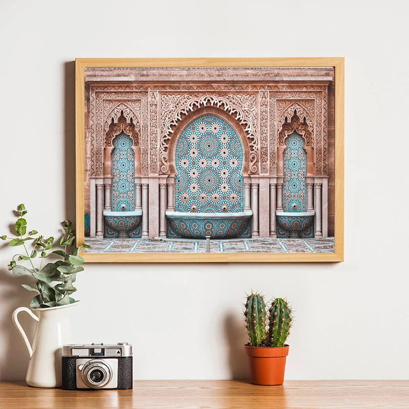 Affiche arc marocain bourgogne chambre bohème