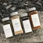 étiquettes autocollantes résistantes l'eau épices minimaliste blanc noir marron vert organiser garde manger stickers
