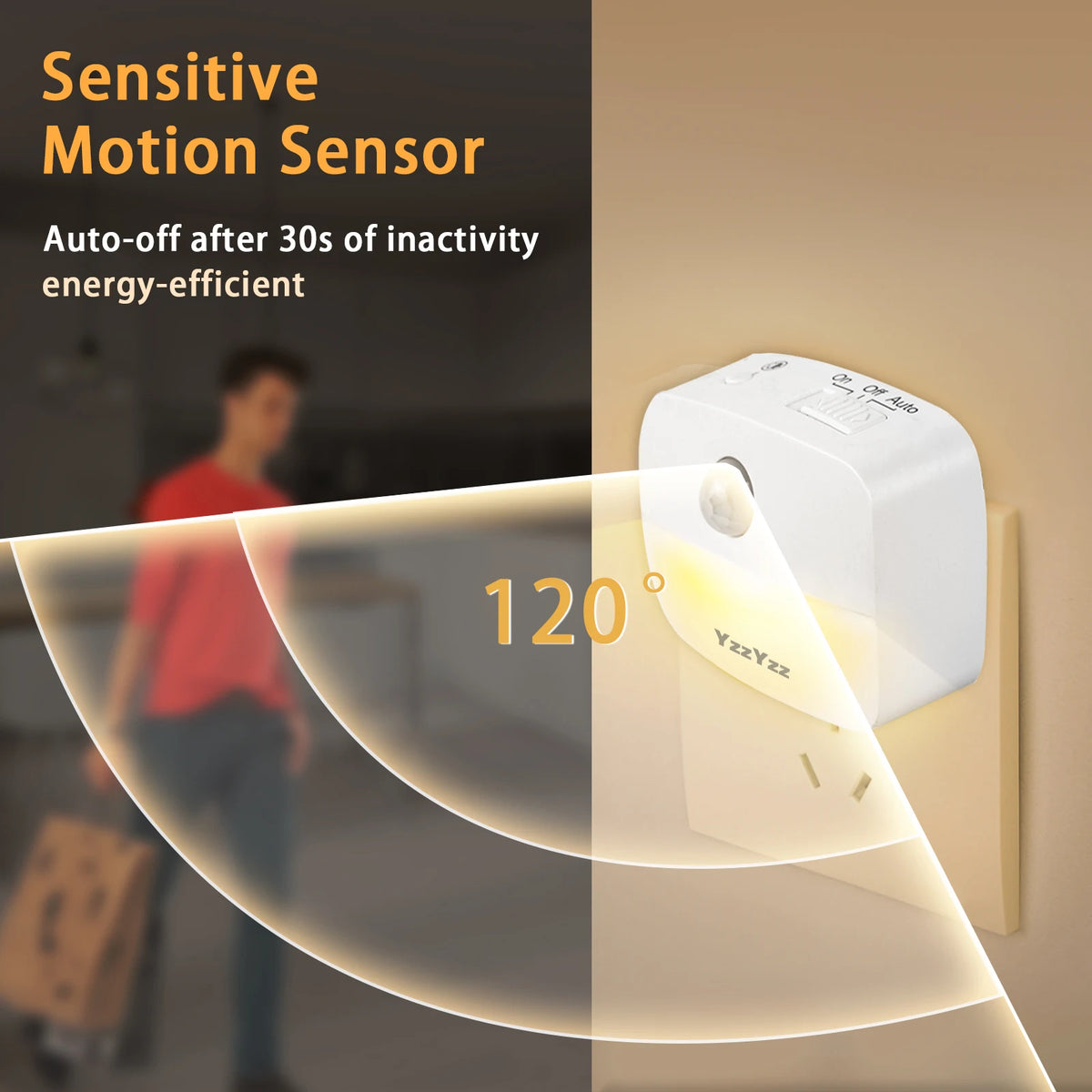 veilleuse led capteur mouvement interrupteur adhésif blanc moderne chambre salle bain
