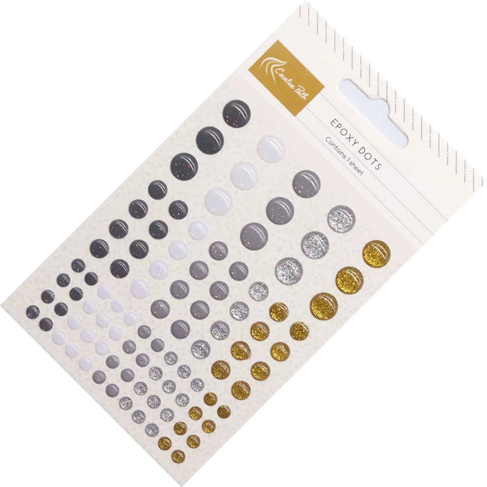 autocollants epoxy brillants adhésifs noir blanc gris argent doré scrapbooking artisanat journalisation