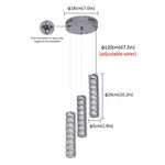 suspension lumineuse cristal moderne élégante 18cm 120cm 26cm 5cm blanc