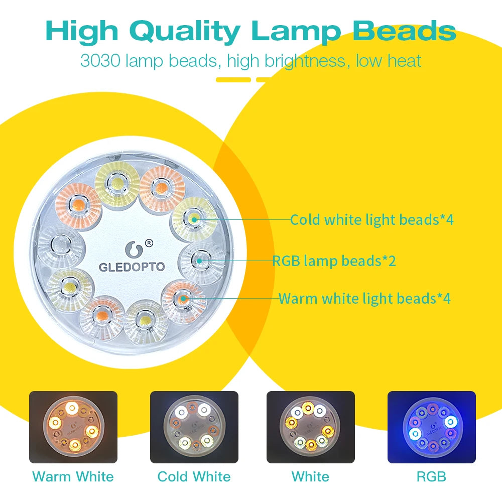 ampoule led gledopto 5w blanc changeante 249 2000 lumens 50000h moderne opacité