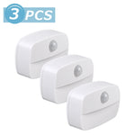 lampe détection mouvement blanc moderne compact adhésif led batteries aaa piroseau on off auto