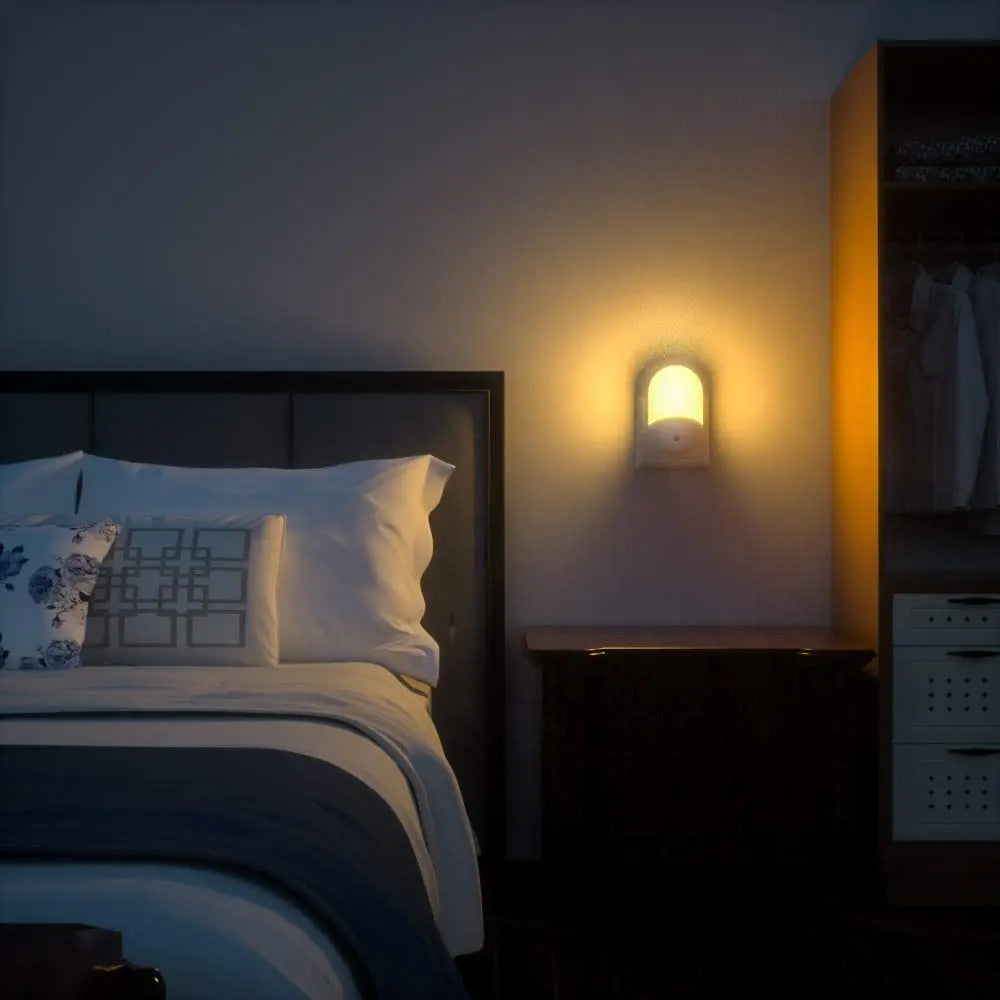 veilleuse souris blanc mat moderne auto allumage capteur photoélectrique adhésif led nuit chambre enfant