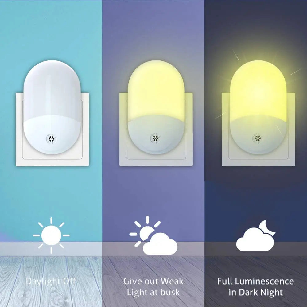 veilleuse souris blanc mat moderne auto allumage capteur photoélectrique adhésif led nuit chambre enfant