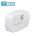 lampe détection mouvement blanc moderne compact adhésif led batteries aaa piroseau on off auto