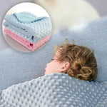 couverture bébé bleu clair motif points polaire douce hiver été maternité unisexe coton solide