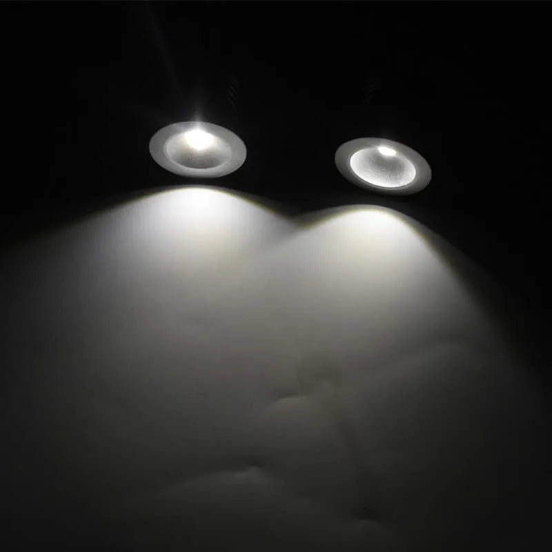 Spot LED argenté moderne 12V dimmable 1W IP65 120 degrés câbles