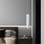 suspension lumineuse cristal moderne élégante 18cm 120cm 26cm 5cm blanc