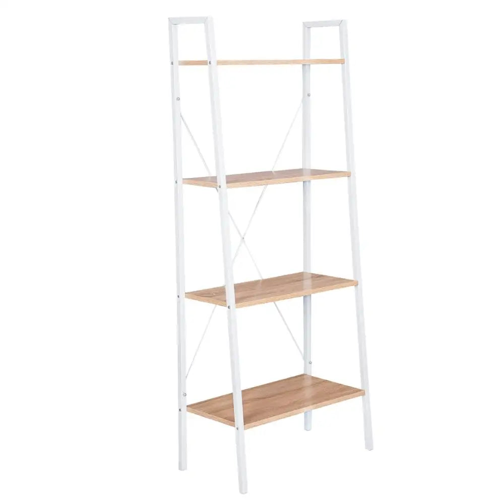 Étagère en échelle dans une chambre à coucher avec rangement organisé