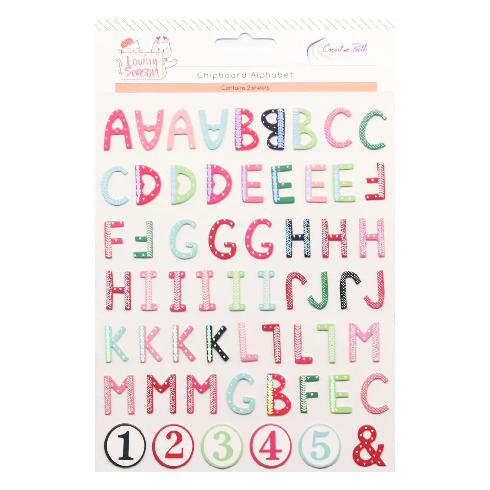 lettres capitales alphabet bois rose vert bleu noir blanc points coeurs rayures scrapbooking journalisation