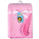 couverture bébé bleu clair motif points polaire douce hiver été maternité unisexe coton solide