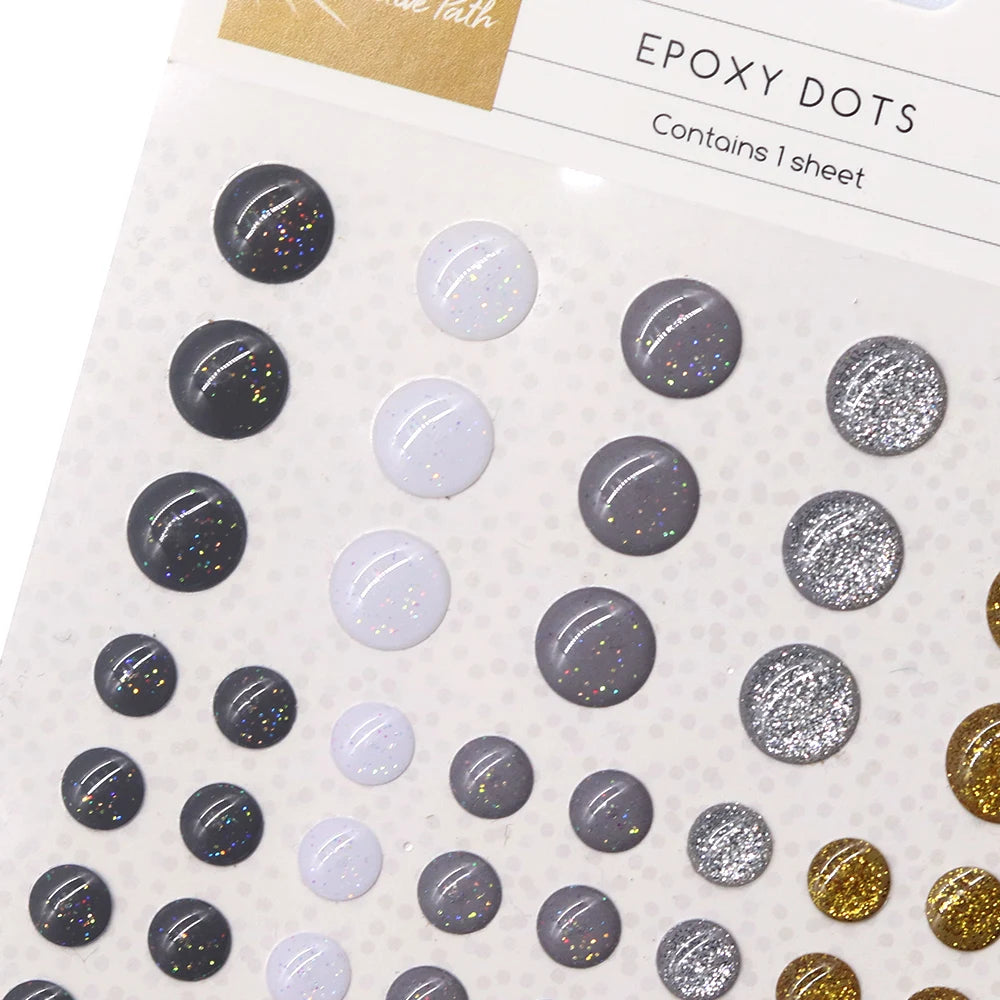 autocollants epoxy brillants adhésifs noir blanc gris argent doré scrapbooking artisanat journalisation