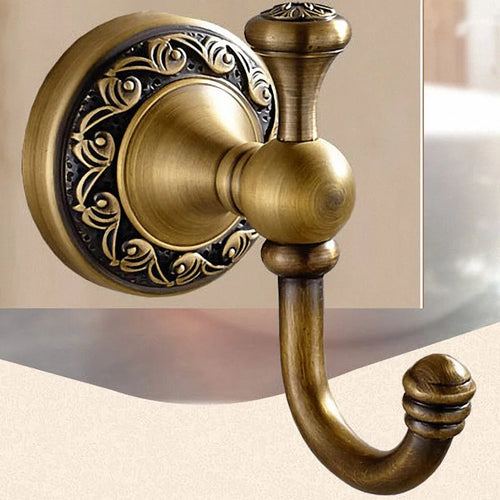 ensemble accessoires salle bain vintage bronze cuivre porte serviette crochet papier toilette