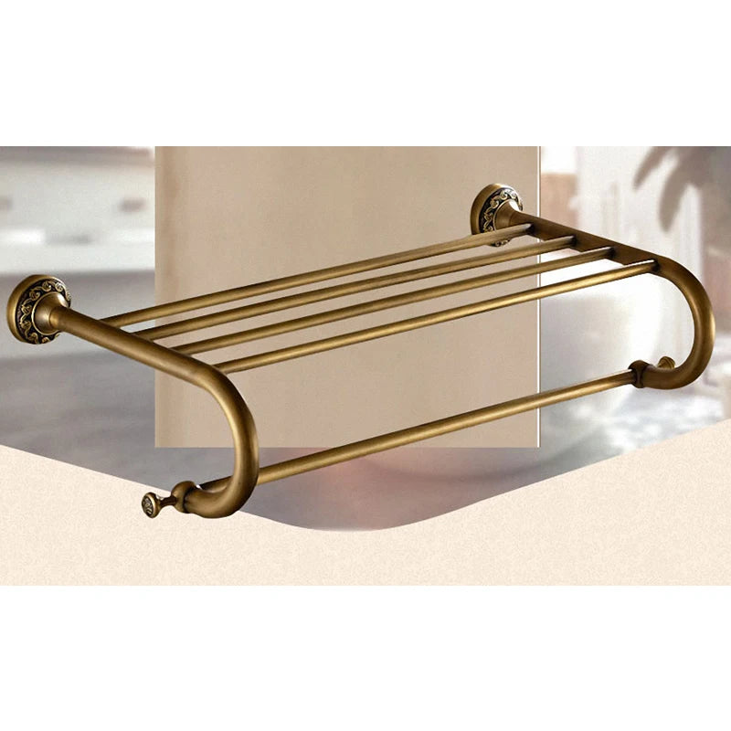 ensemble accessoires salle bain vintage bronze cuivre porte serviette crochet papier toilette