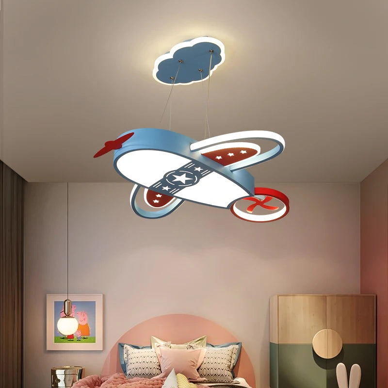 Luminaire avion LED éclairé en blanc chaud