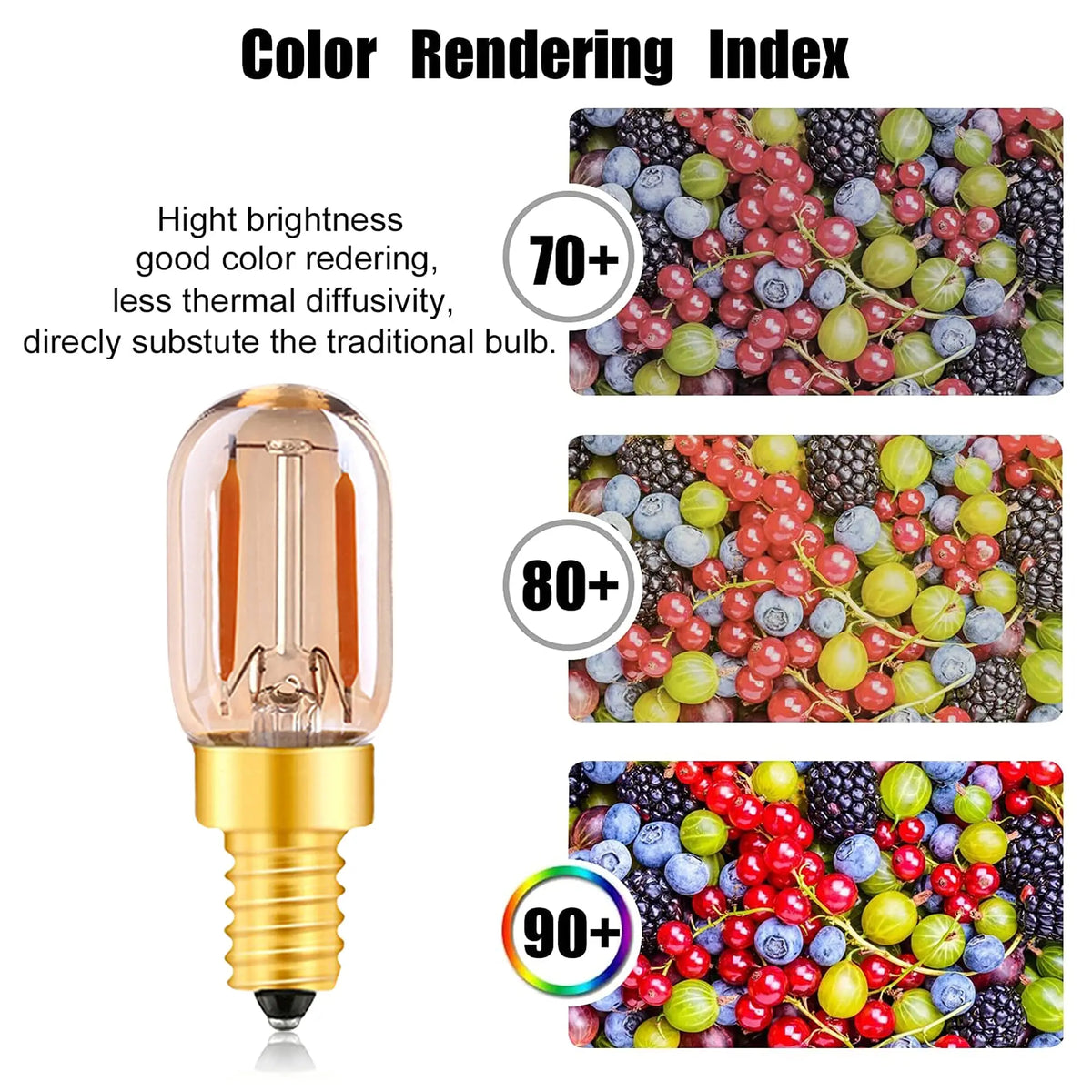 ampoules led filament vintage transparentes dorées opalescentes e14 60 lumens 25000hrs