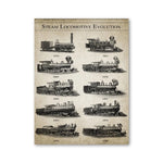 affiche imprimée vintage trains historiques illustration monochrome salon chambreOpaque