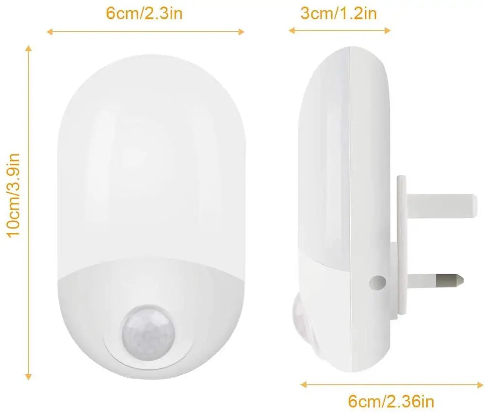 veilleuse souris mouvement blanc jaune moderne minimaliste éclairage détecteur prise électrique