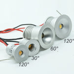 Spot LED argenté moderne 12V dimmable 1W IP65 120 degrés câbles