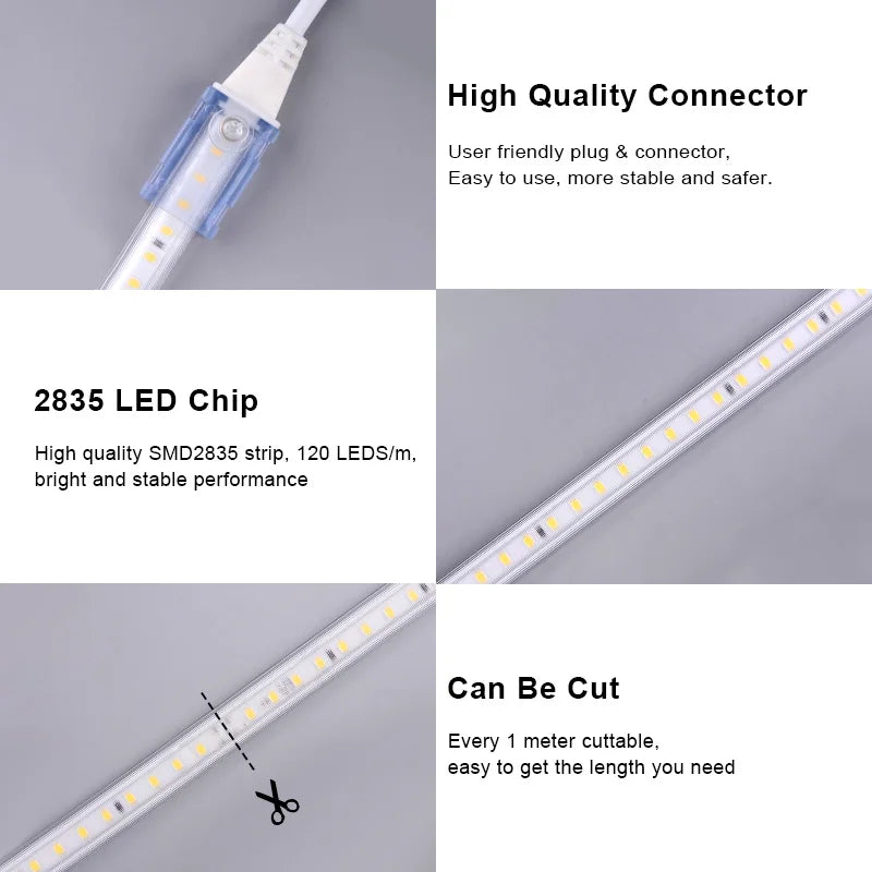 Détail des diodes SMD2835 sur la bande LED haute luminosité