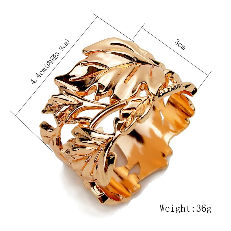 porte serviettes métal feuilles stylisées moderne argent doré bronze 44mm 30mm pièces