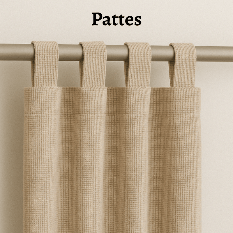 Rideau Voilage bleu en polyester avec attache Pattes