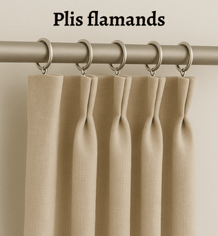Rideau Rideau Armoire Dressing avec attache Plis flamands
