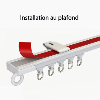 rails blancs modernes adhésif vis facile rideaux chambre salon