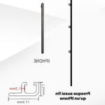 Étui protecteur ultra-fin pour téléphone avec un design minimaliste, mettant en avant son profil mince et léger. Dimensions précises illustrées pour un ajustement parfait, offrant une protection efficace sans ajouter de volume. Accessoire idéal pour conserver l'élégance et la fonctionnalité d'origine du téléphone.