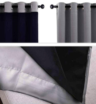 Rideaux occultants bicolores pour un intérieur moderne. Ces draperies élégantes assurent une parfaite isolation lumineuse et thermique. Idéales pour la chambre ou le salon, elles ajoutent une touche de sophistication à votre décoration. Installation facile grâce à leur système d'œillets. Convient à toutes les tringles standards.