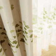 rideau beige motif floral transparent voilage moderne champêtre decoration interieur opaque tringle assorti