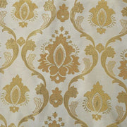 rideau blanc motifs or damassé texturé classique baroque luxueux 100x250cm 150x250cm 200x250cm 300x250cm