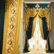 rideau brodé floral opaque voilage transparent classique couleurs dorées claires decoration opulente