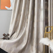 rideau moderne gris doré motifs géométriques satiné tringle rideaux élégant chambre salon