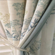 rideau floral semi transparent champêtre couleurs naturelles øllets métalliques tringle tissu