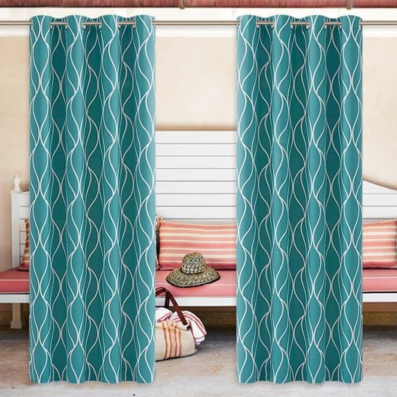 Rideaux modernes avec motif ondulé bleu, parfaits pour embellir votre salon ou chambre. Ces rideaux élégants et contemporains apportent une touche de sophistication et de fraîcheur à votre intérieur. Idéal pour créer une atmosphère relaxante et accueillante.