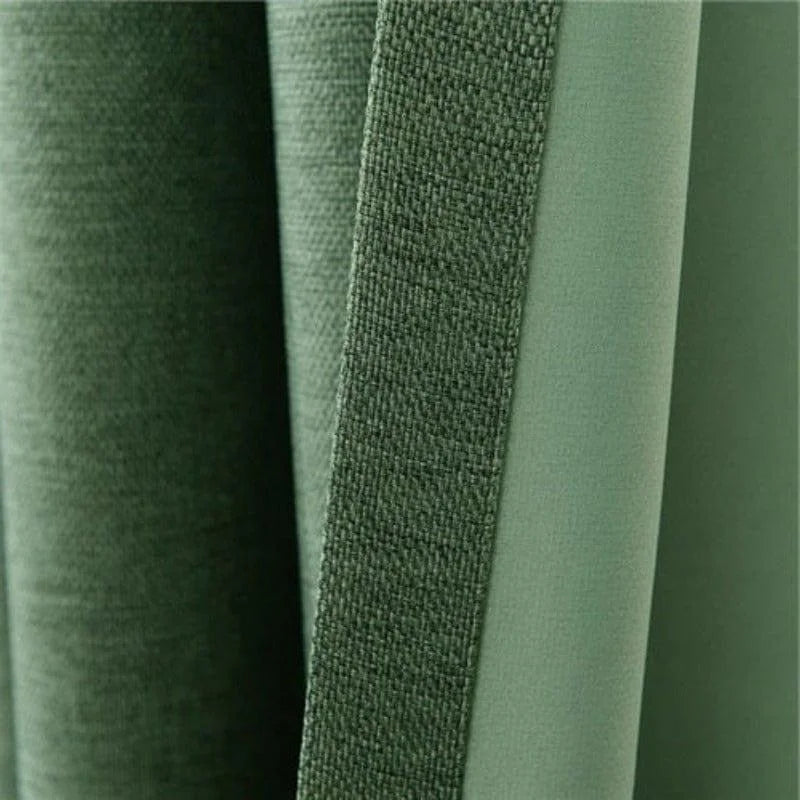 Rideau occultant vert foncé en tissu épais - Idéal pour la décoration intérieure moderne et l'intimité. Réduction de lumière extérieure et isolation thermique. Parfait pour salon, chambre ou bureau. Disponible dans différentes tailles.