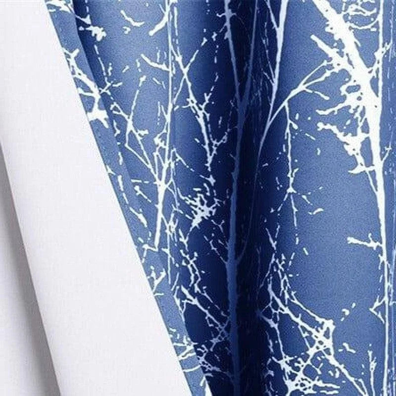 Panneau de rideau moderne bleu à motifs abstraits blancs, parfait pour ajouter une touche artistique et contemporaine à votre intérieur. Adapté pour un salon ou une chambre, il offre une décoration élégante et sophistiquée avec son design unique et captivant.