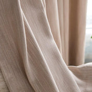 rideau cuisine beige texturé moderne semi translucide plis flamands passe tringle galon fronceur 100x250cm