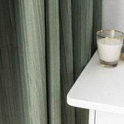 rideau cuisine vert olive plissé effet gaufré bohème accessoire doré decoration