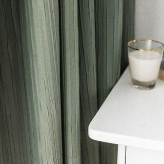 rideau cuisine vert olive plissé effet gaufré bohème accessoire doré decoration