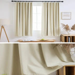Paire de rideaux beige classique, parfait pour une décoration intérieure contemporaine dans les salons et chambres à coucher. Ces rideaux élégants offrent une touche raffinée, tout en filtrant la lumière pour créer une ambiance chaleureuse. Idéal pour embellir vos fenêtres, leur style simple et moderne s’adapte à tout type de décoration intérieure. Accessoire déco incontournable pour une maison tendance.