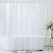 rideau douche blanc texturé moderne minimaliste translucide baignoire tringle chambre