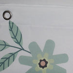 Bâche décorative pour extérieur avec motif floral vert et jaune, œillet renforcé pour fixation facile. Design attrayant idéal pour jardin ou terrasse. Résistante aux intempéries, montage simple. Accessoire parfait pour embellir votre espace extérieur.