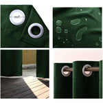 Voilage extérieur étanche vert avec œillets, idéal pour protéger votre terrasse des intempéries, assure une protection solaire efficace, facile à installer grâce à ses œillets de 7 cm de diamètre, parfait pour embellir votre espace extérieur tout en offrant une solution pratique et esthétique.