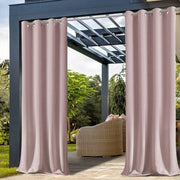 rideau porte extérieur tissu rose moderne deux pièces filtration lumière